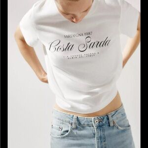 Zara White Costa Smeralda T-Shirt
